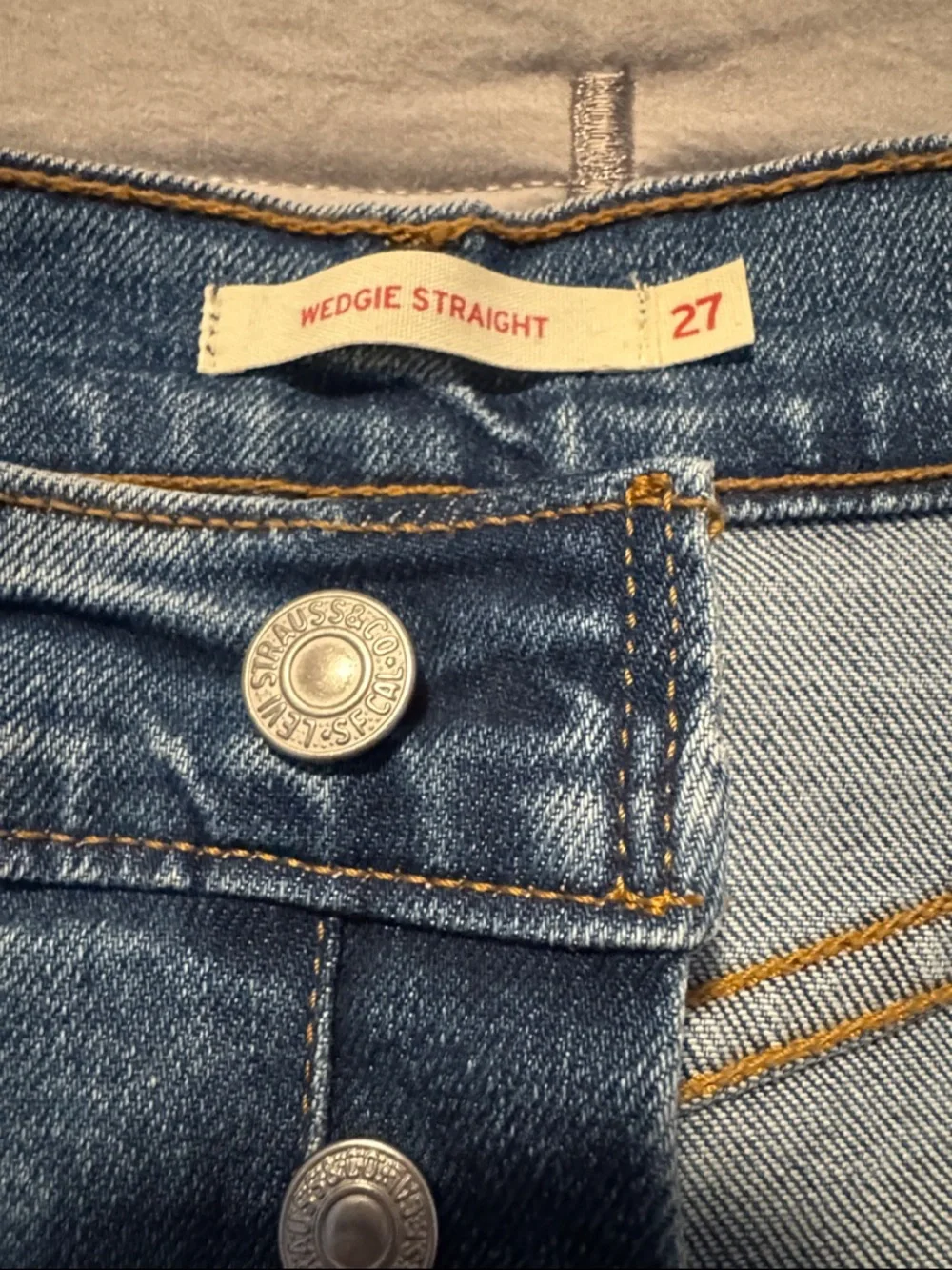 Levi's Medium Blue Straight-Leg Denim Jeans - Picture 9 of 10